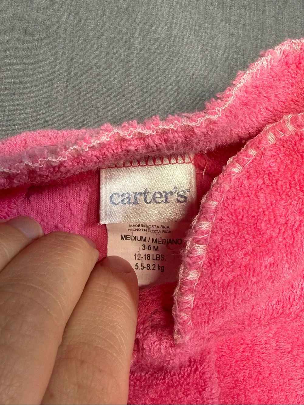 Y2K Carter's Bright Pink Plush Footed One-Piece with Yellow Duck & Flower